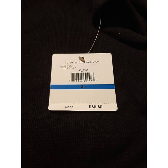 New XL Rafaella Black Long Sleeve VNeck Knit Sweater with Shoulder Detail NWT - Picture 4 of 5